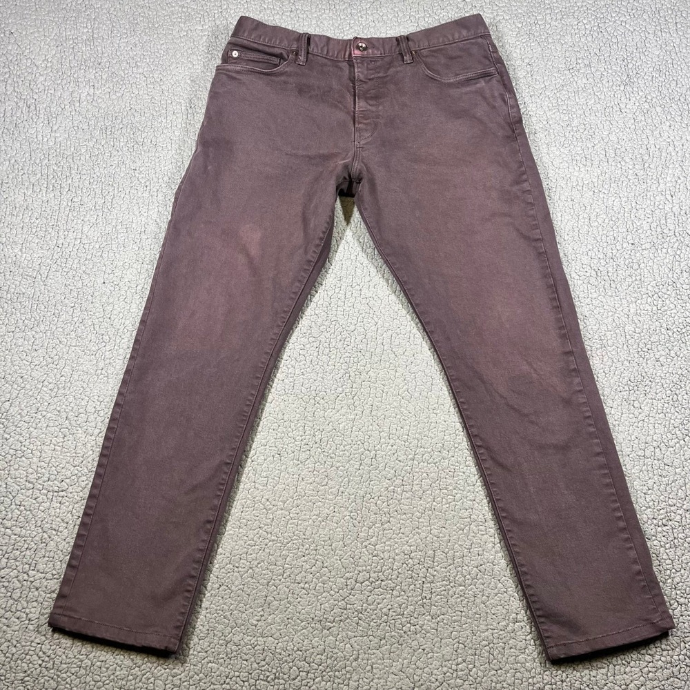 Todd Snyder Slim Fit Stretch 5-Pocket Jeans Plum Purple 33x32 32-JE037785-PR13